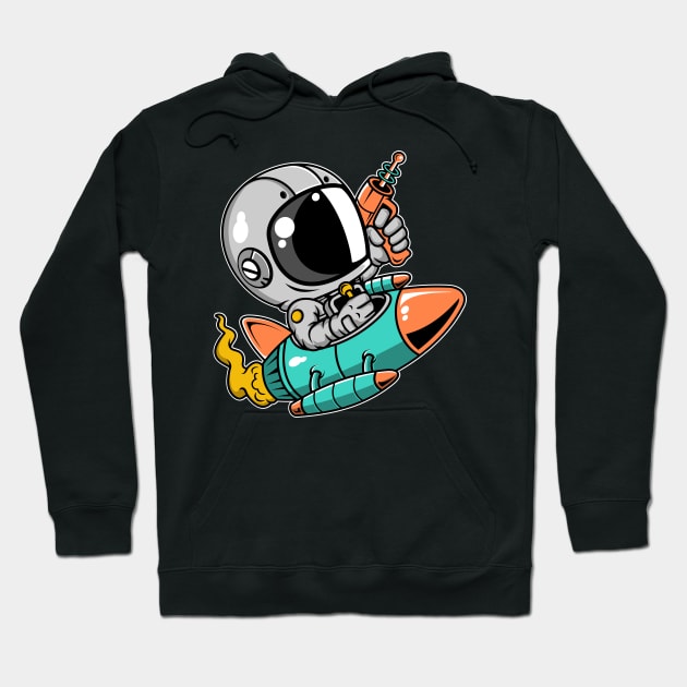 Astronaut Riding Rocket Hoodie by ArtisticParadigms